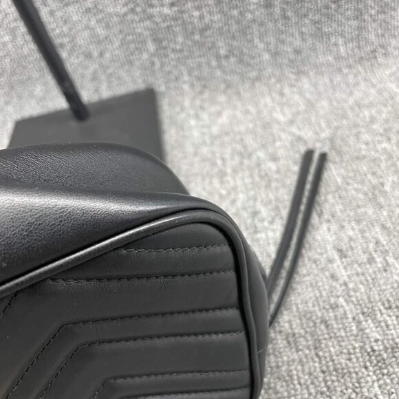 100% Authentic GUCCI Marmont Black Leather Small Shoulder Bag - Picture 12 of 16